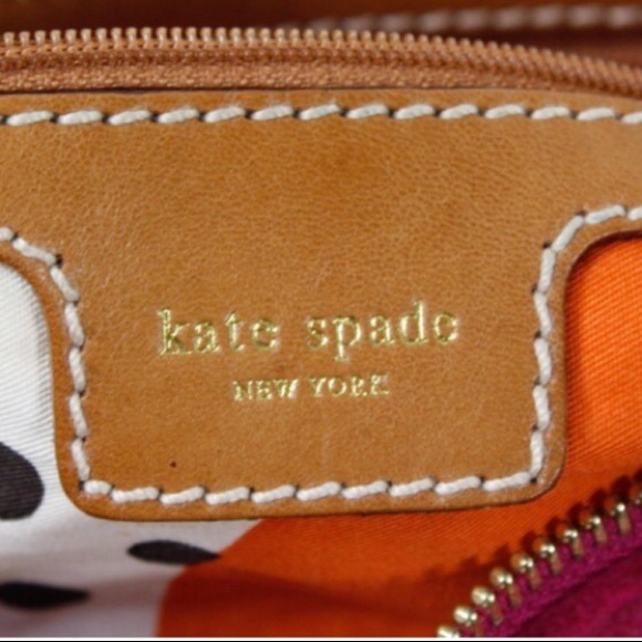 Kate Spade Magenta Wool & Brown Leather Barrel Bag - Picture 7 of 8